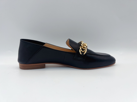 ফ্যাশন Loafers মহিলাদের ফ্ল্যাট চামড়া জুতা ধাতু চেইন সঙ্গে কাস্টম