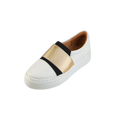 নরম গরু চামড়া উপরের সঙ্গে সাদা Loafers চামড়া হাইকিং জুতা