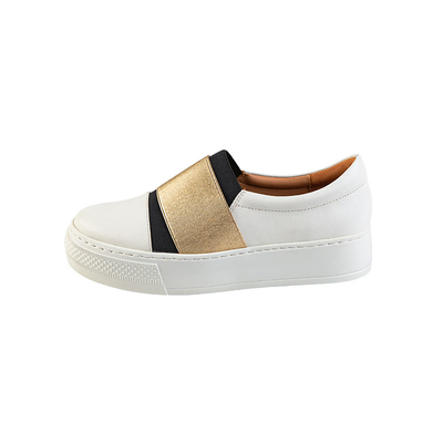 নরম গরু চামড়া উপরের সঙ্গে সাদা Loafers চামড়া হাইকিং জুতা