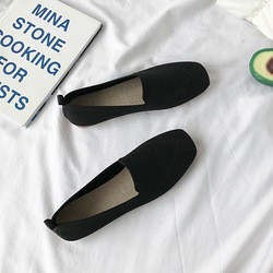 Wholesale Solid Color Thin Section Breathable Flat Shoes Women's New Soft Sole Woven Shoes
