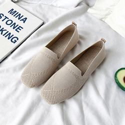 Wholesale Solid Color Thin Section Breathable Flat Shoes Women's New Soft Sole Woven Shoes