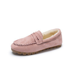 2022 Autumn Plus Velvet Peas Shoes Flat Soft Bottom Tendon Cotton Shoes Women Lazy Grandma Shoes