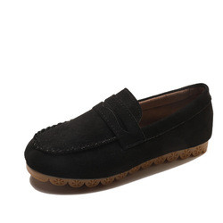2022 Autumn Plus Velvet Peas Shoes Flat Soft Bottom Tendon Cotton Shoes Women Lazy Grandma Shoes