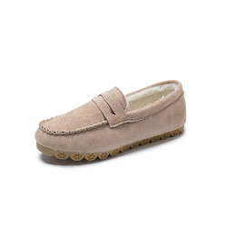 2022 Autumn Plus Velvet Peas Shoes Flat Soft Bottom Tendon Cotton Shoes Women Lazy Grandma Shoes